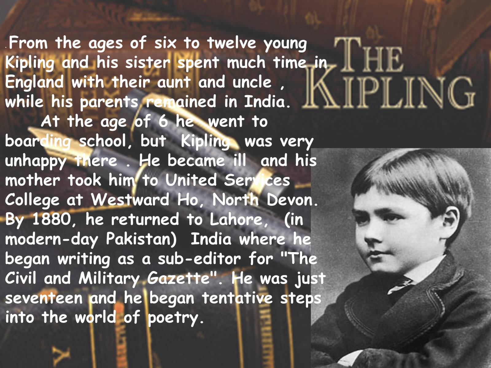 Презентація на тему «Joseph Rudyard Kipling» - Слайд #5 Презентація на тему «Joseph Rudyard Kipling» - Слайд #5