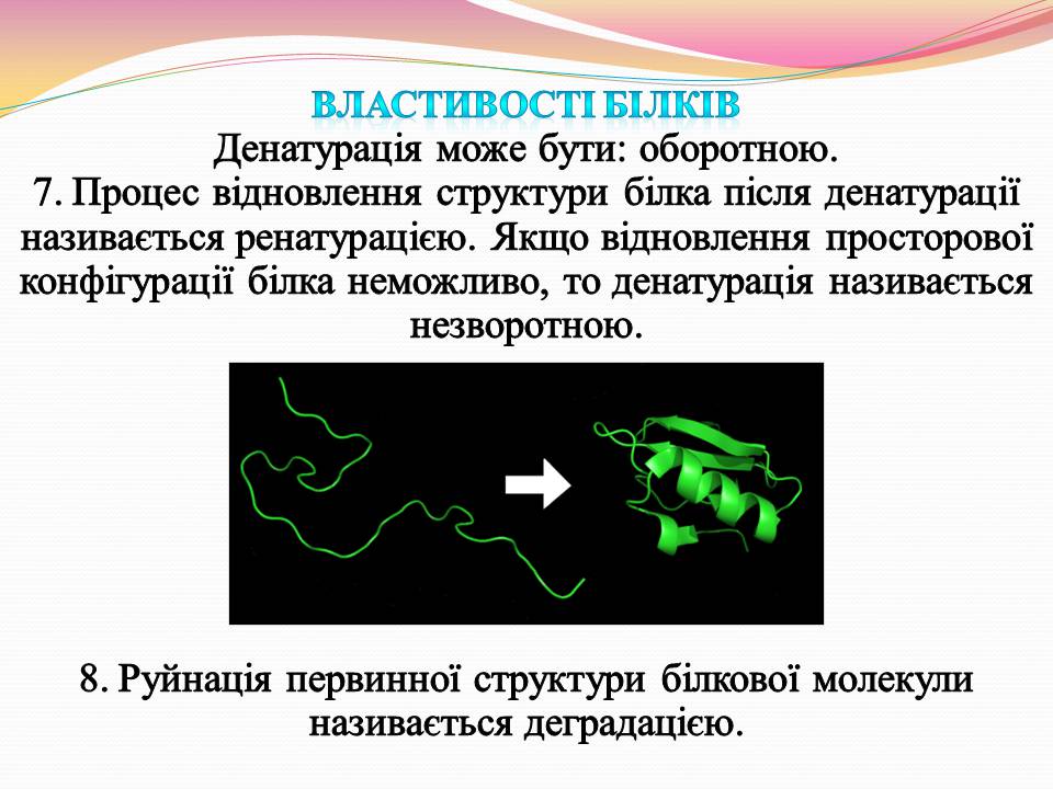 Презентація на тему «Білки. Властивості та функції» - Слайд #8 Презентація на тему «Білки. Властивості та функції» - Слайд #8