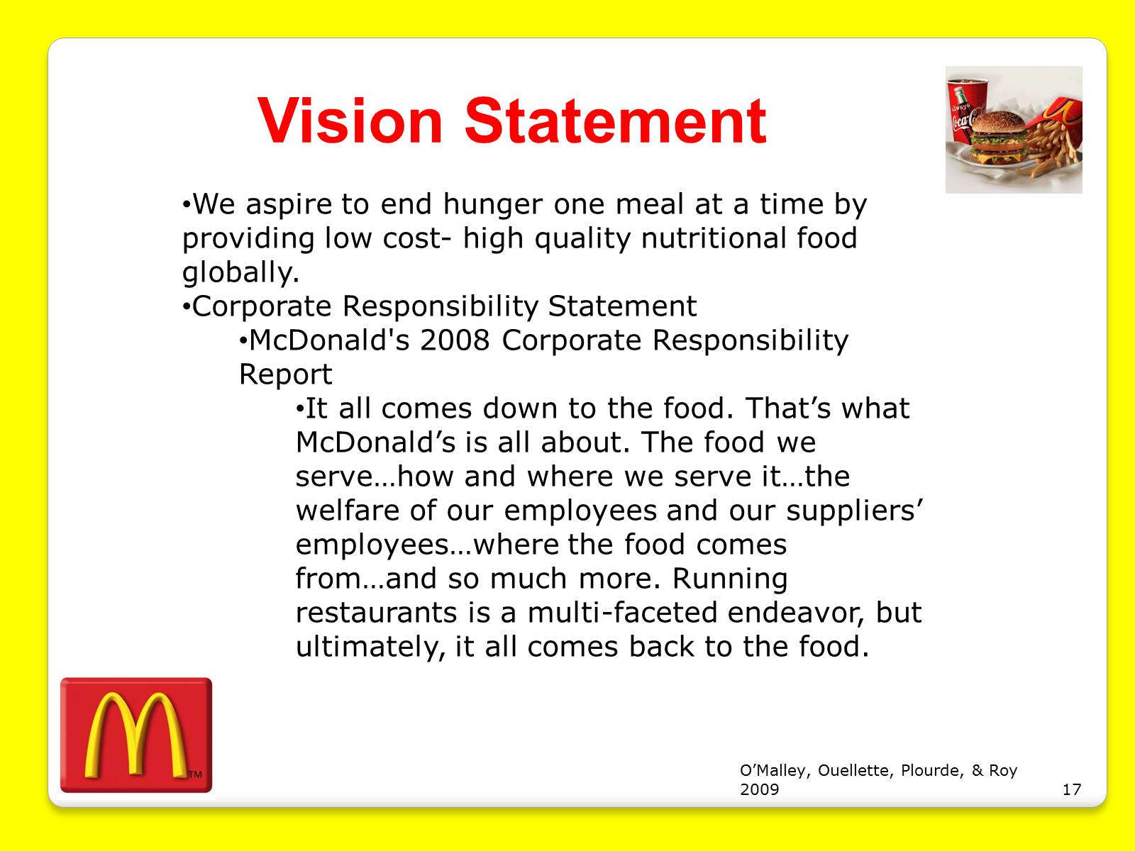 Презентація на тему «McDonald’s Corporation» - Слайд #17 Презентація на тему «McDonald’s Corporation» - Слайд #17