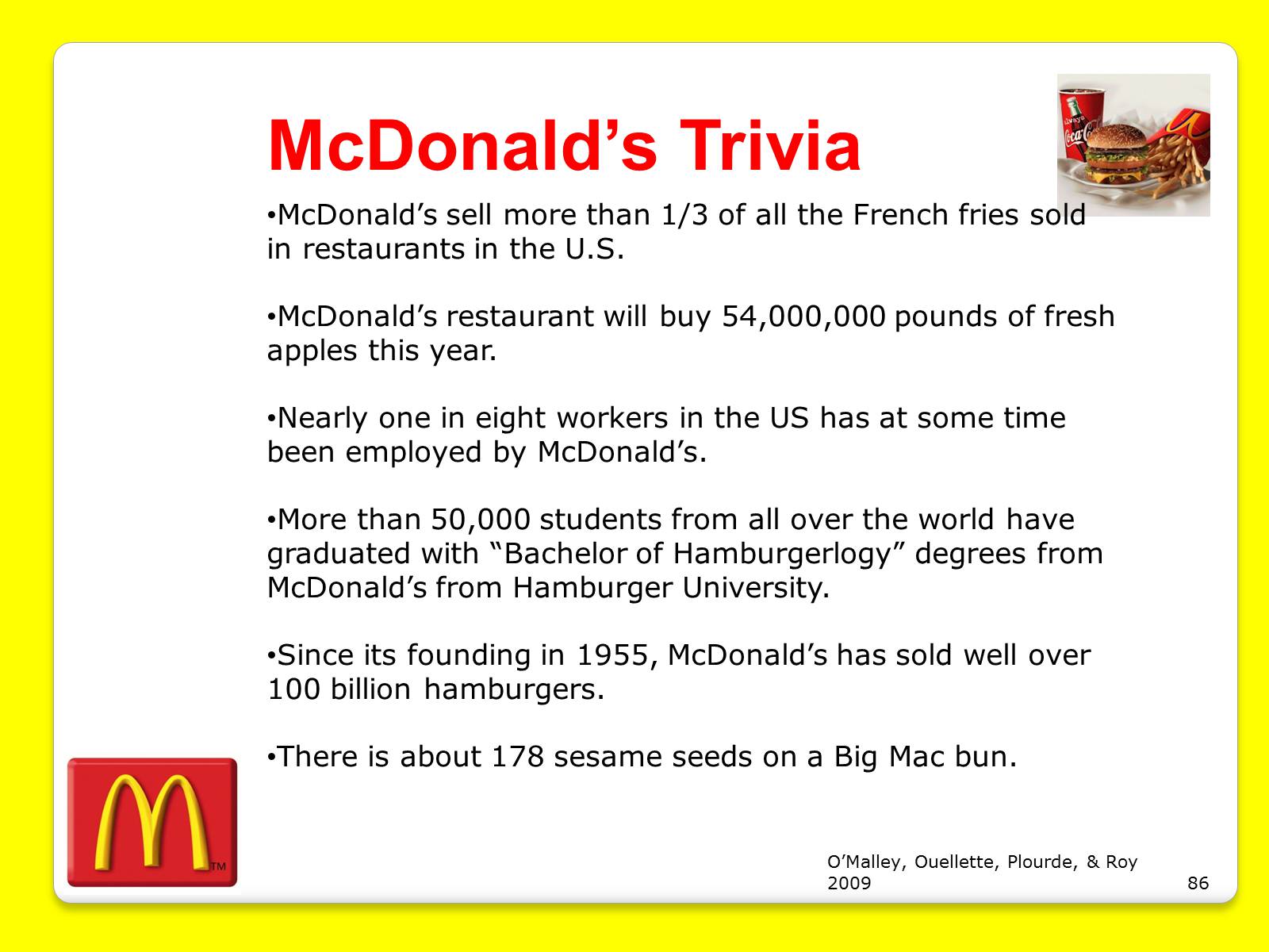 Презентація на тему «McDonald’s Corporation» - Слайд #86 Презентація на тему «McDonald’s Corporation» - Слайд #86