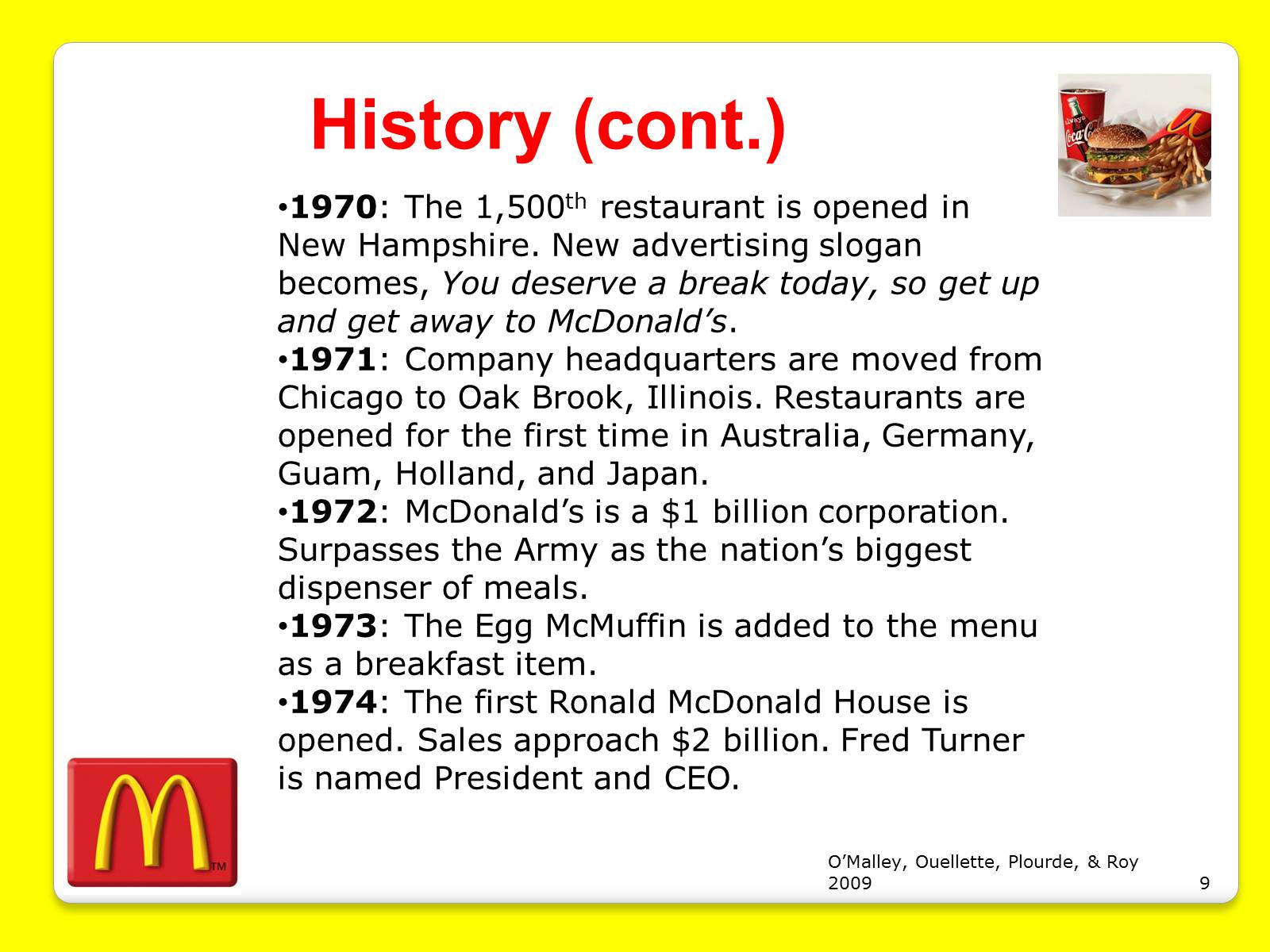 Презентація на тему «McDonald’s Corporation» - Слайд #9 Презентація на тему «McDonald’s Corporation» - Слайд #9