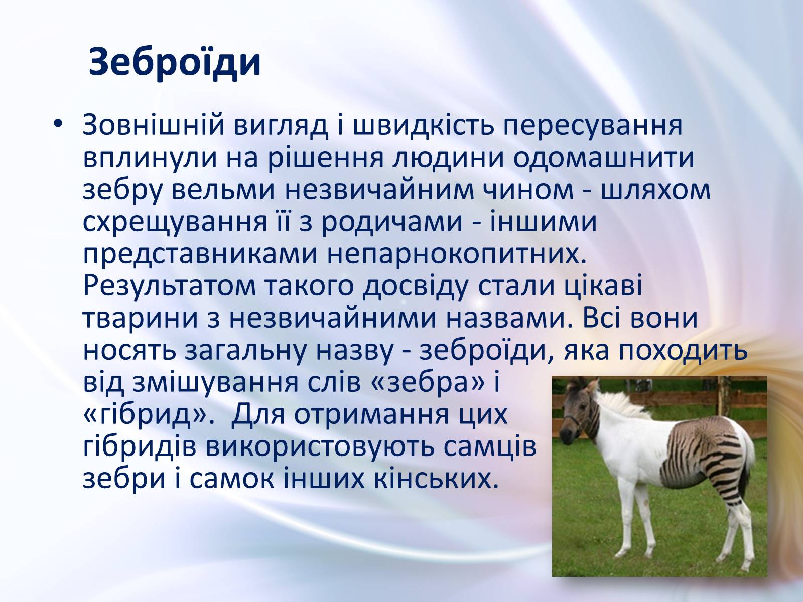 Презентація на тему «Віддалена гібридизація тварин» - Слайд #4 Презентація на тему «Віддалена гібридизація тварин» - Слайд #4