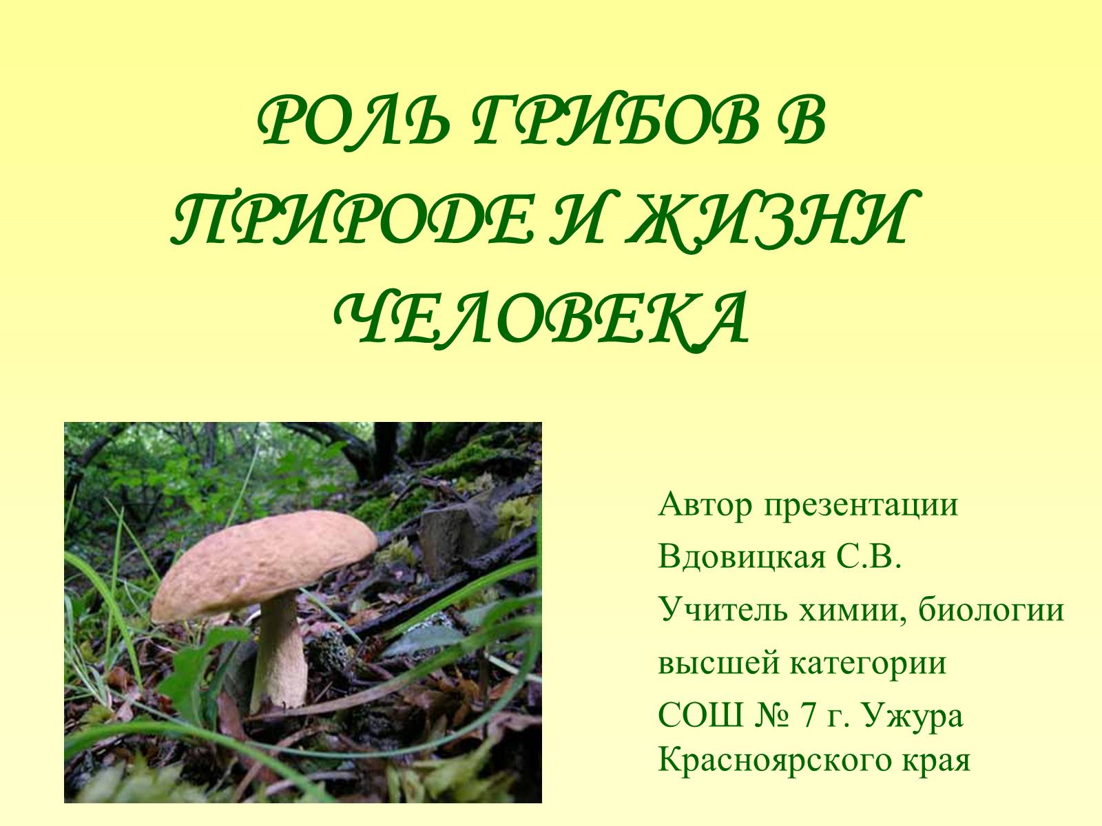 Презентація на тему «РОЛЬ ГРИБОВ В ПРИРОДЕ И ЖИЗНИ ЧЕЛОВЕКА» - Слайд #1 Презентація на тему «РОЛЬ ГРИБОВ В ПРИРОДЕ И ЖИЗНИ ЧЕЛОВЕКА» - Слайд #1