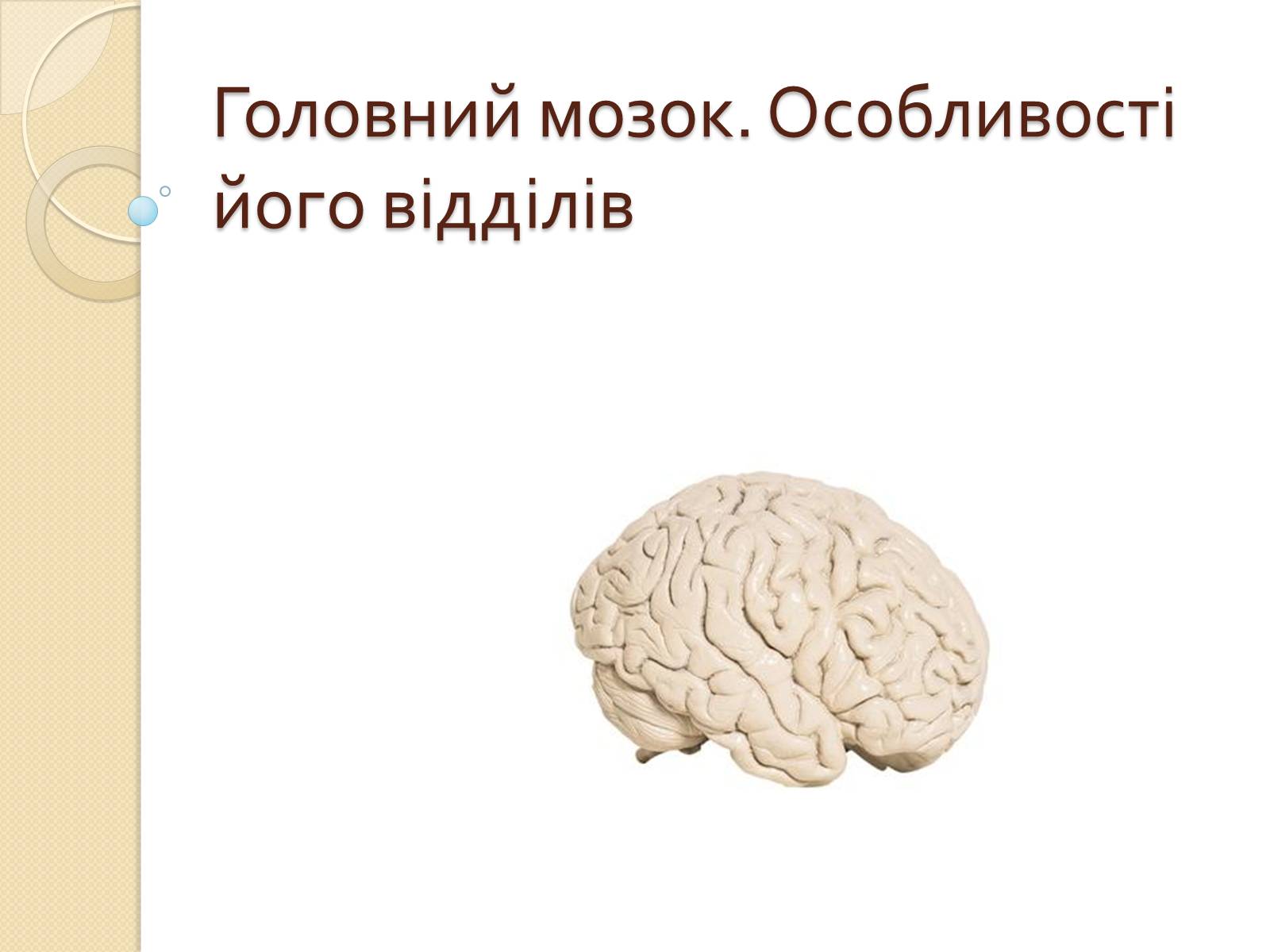 Презентація на тему «Головний мозок. Особливості його відділів» - Слайд #1 Презентація на тему «Головний мозок. Особливості його відділів» - Слайд #1