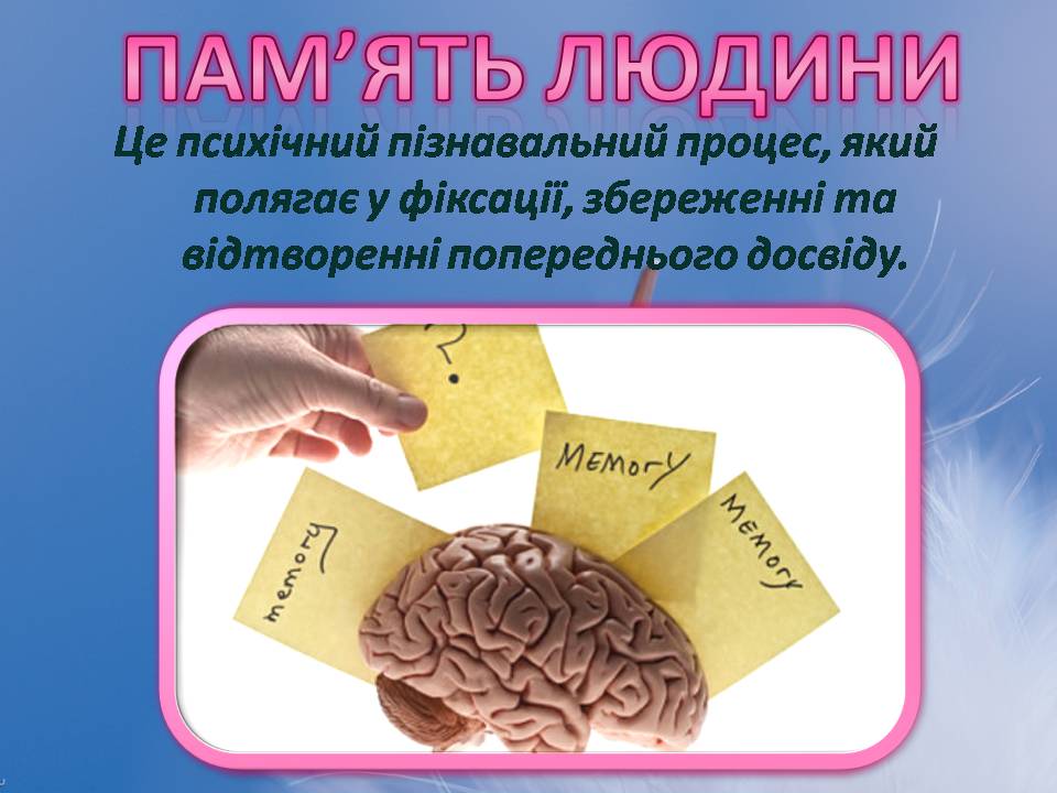 Презентація на тему «Індивідуальні особливості пам’яті» - Слайд #5 Презентація на тему «Індивідуальні особливості пам’яті» - Слайд #5
