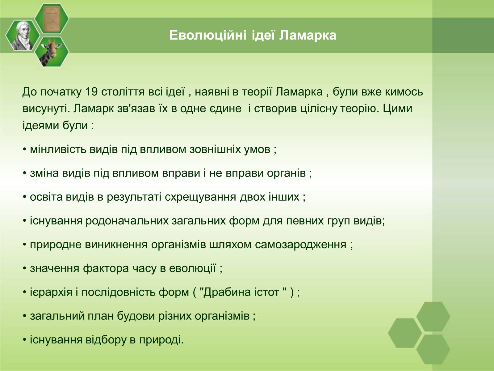 Презентація на тему «Жан Батист Ламарк» (варіант 1) - Слайд #17 Презентація на тему «Жан Батист Ламарк» (варіант 1) - Слайд #17