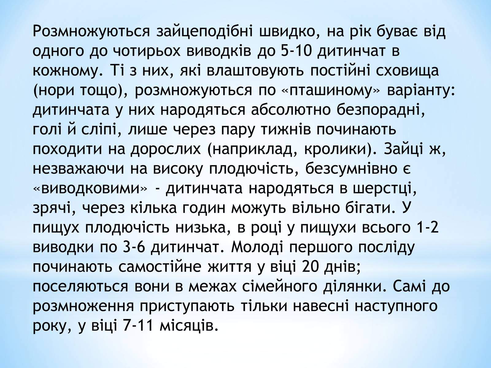 Презентація на тему «Зайцеподібні» - Слайд #7 Презентація на тему «Зайцеподібні» - Слайд #7