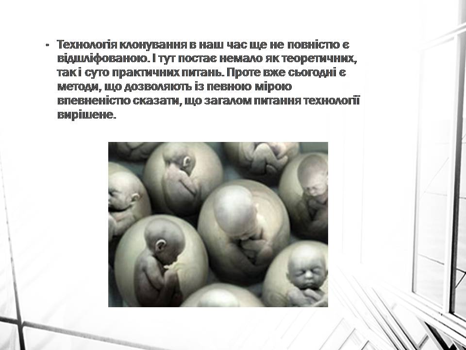 Презентація на тему «Клонування» (варіант 16) - Слайд #12 Презентація на тему «Клонування» (варіант 16) - Слайд #12