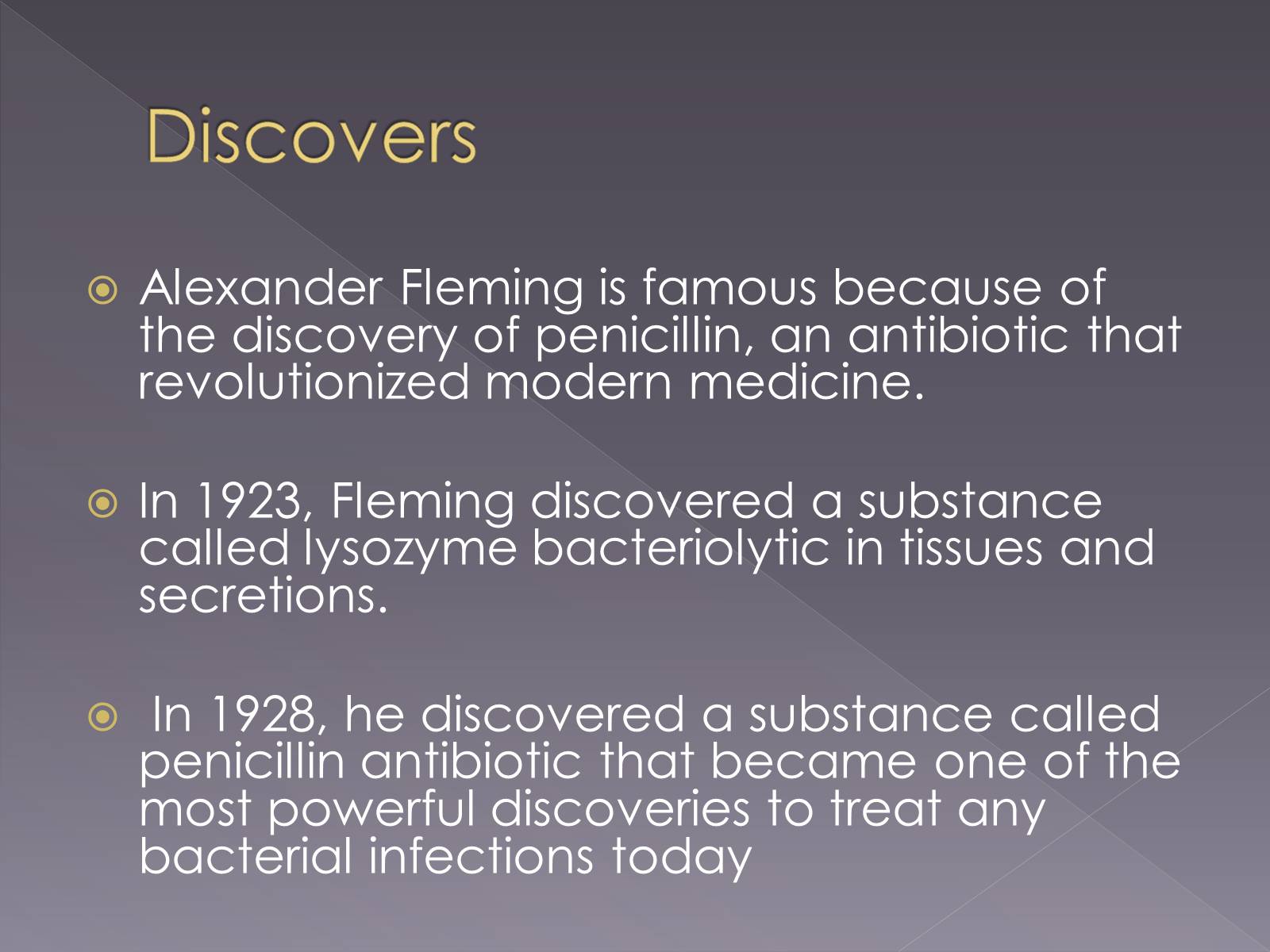 Презентація на тему «Alexander Fleming» (варіант 1) - Слайд #10 Презентація на тему «Alexander Fleming» (варіант 1) - Слайд #10