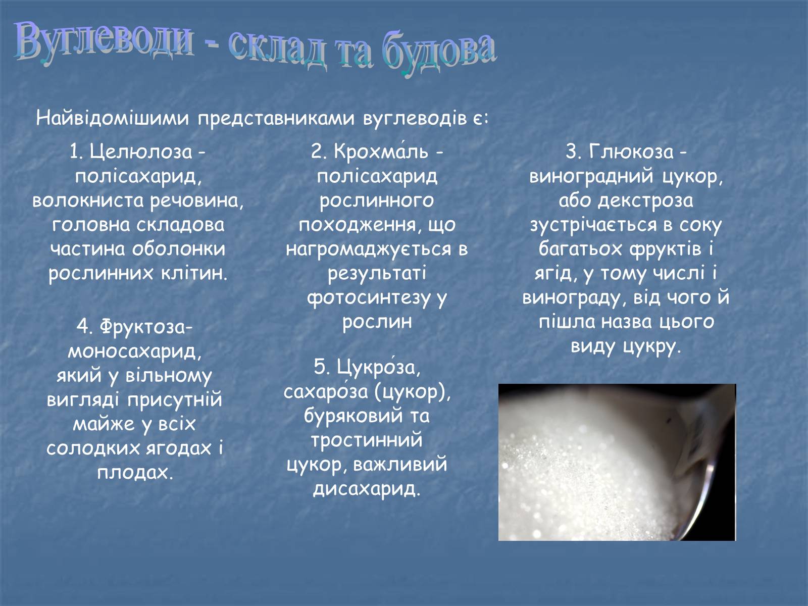 Презентація на тему «Вуглеводи як компоненти їжі, їх роль у житті людини» (варіант 24) - Слайд #3 Презентація на тему «Вуглеводи як компоненти їжі, їх роль у житті людини» (варіант 24) - Слайд #3