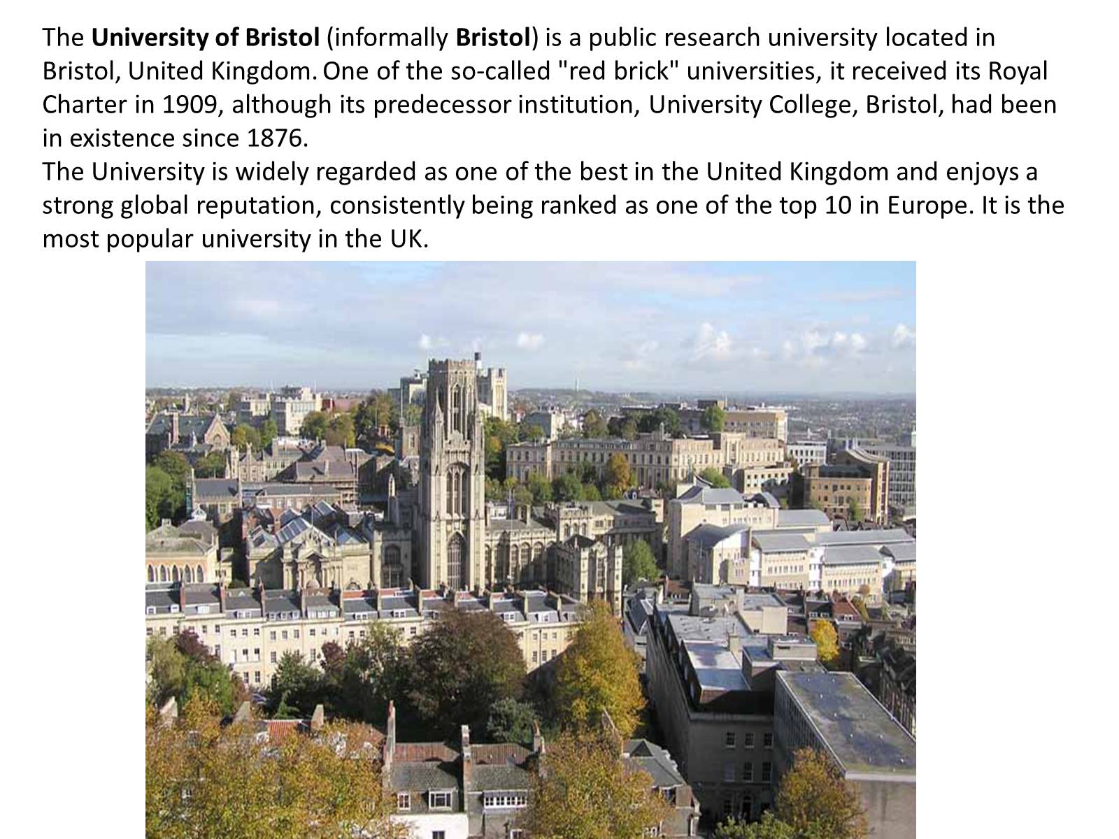 Презентація на тему «University of Bristol» - Слайд #2 Презентація на тему «University of Bristol» - Слайд #2