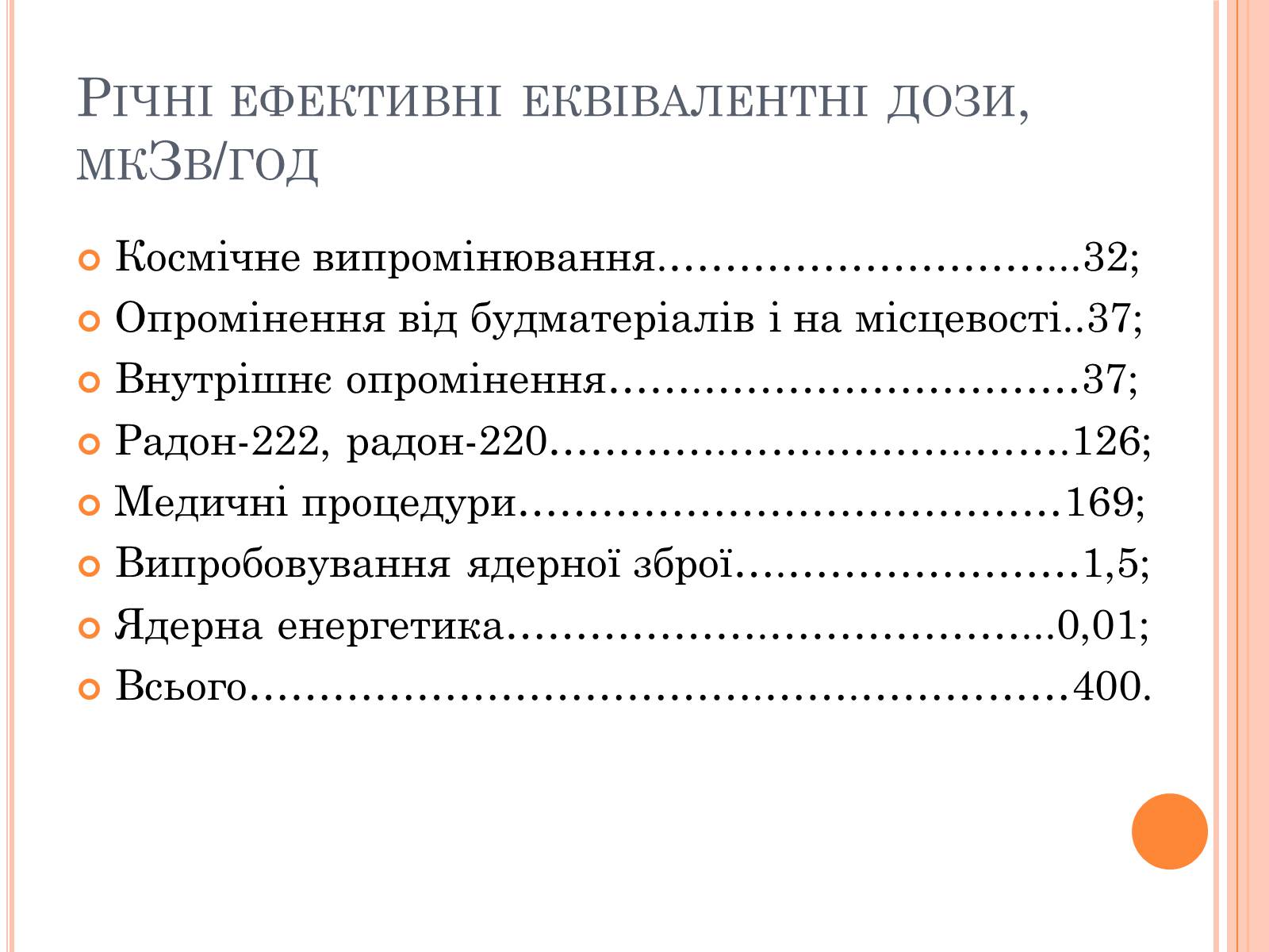 Презентація на тему «Вплив радіоактивного випромінюваня на організм людини» (варіант 3) - Слайд #11 Презентація на тему «Вплив радіоактивного випромінюваня на організм людини» (варіант 3) - Слайд #11