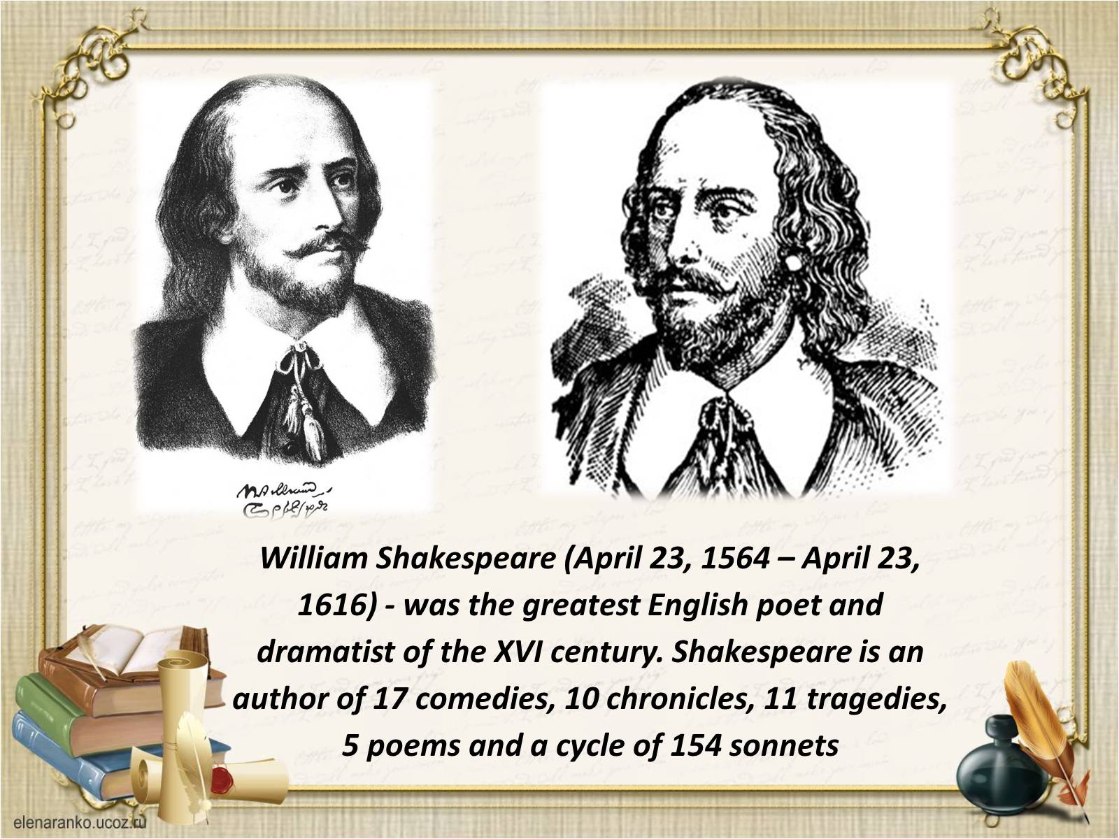 Презентація на тему «William Shakespeare» (варіант 4) - Слайд #2 Презентація на тему «William Shakespeare» (варіант 4) - Слайд #2