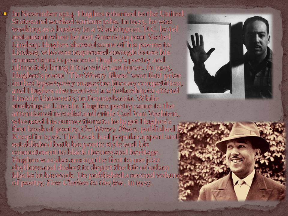 Презентація на тему «James Mercer Langston Hughes» - Слайд #5 Презентація на тему «James Mercer Langston Hughes» - Слайд #5