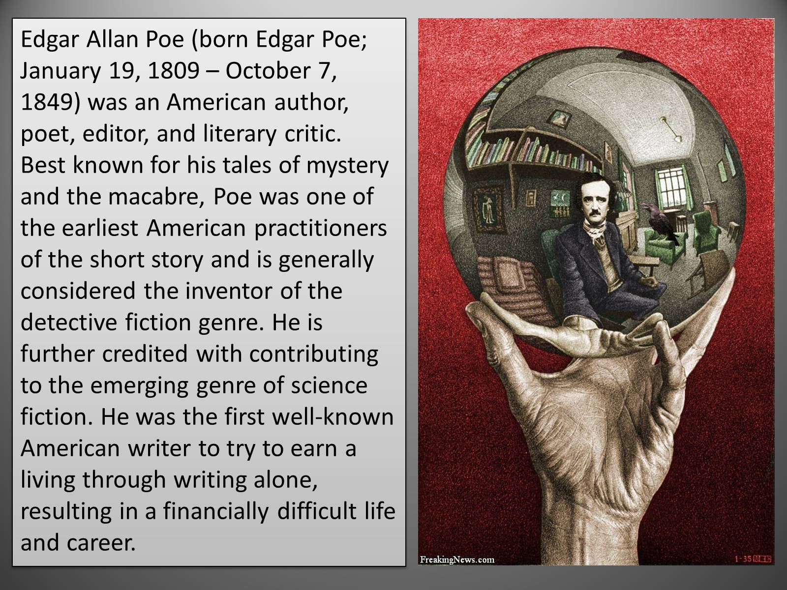 Презентація на тему «Edgar Allan Poe» - Слайд #2 Презентація на тему «Edgar Allan Poe» - Слайд #2