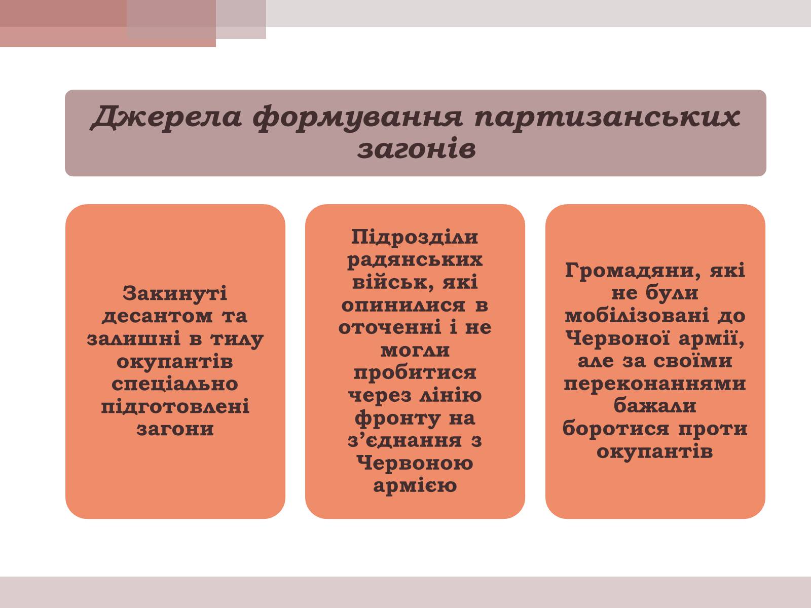 Презентація на тему «Розгортання радянського партизанського руху» - Слайд #4 Презентація на тему «Розгортання радянського партизанського руху» - Слайд #4