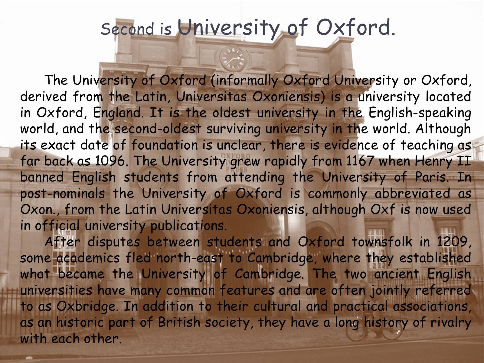 Презентація на тему «UK Universities» - Слайд #8 Презентація на тему «UK Universities» - Слайд #8