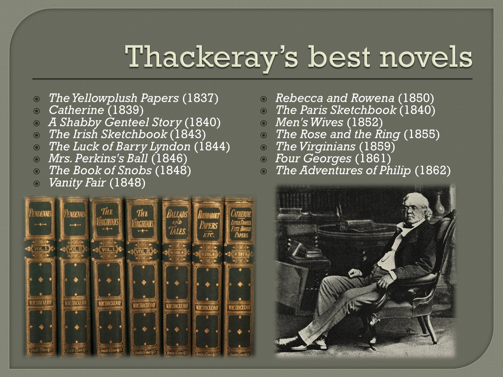 Презентація на тему «William Makepeace Thackeray» (варіант 2) - Слайд #4 Презентація на тему «William Makepeace Thackeray» (варіант 2) - Слайд #4