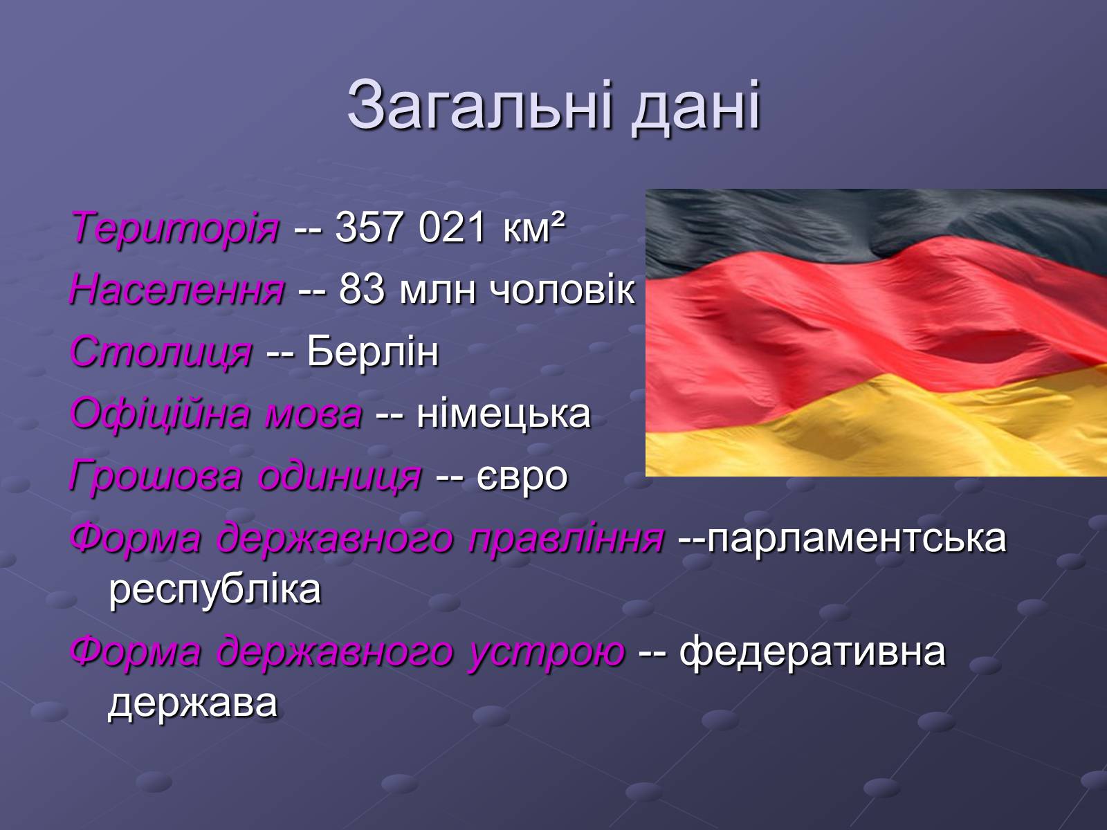 Презентація на тему «Німеччина» (варіант 15) - Слайд #2 Презентація на тему «Німеччина» (варіант 15) - Слайд #2