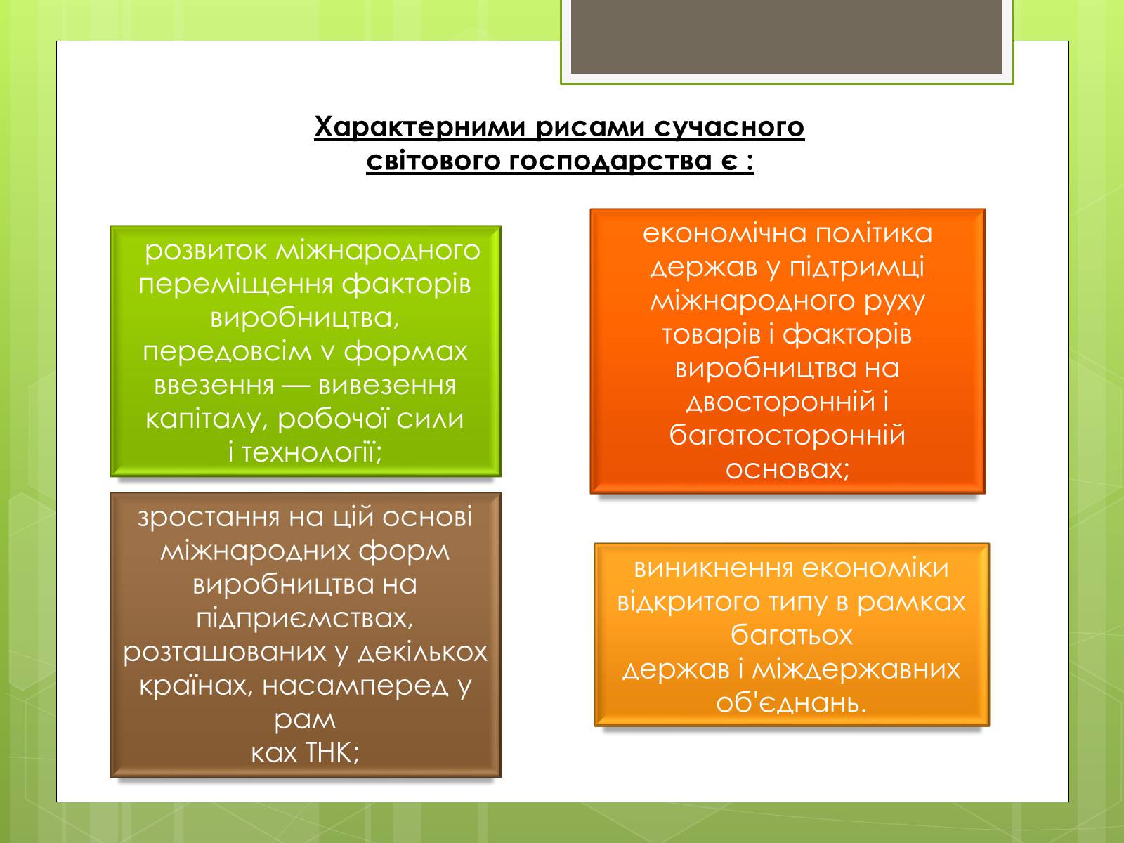 Презентація на тему «Сучасне світове господарство» - Слайд #5 Презентація на тему «Сучасне світове господарство» - Слайд #5