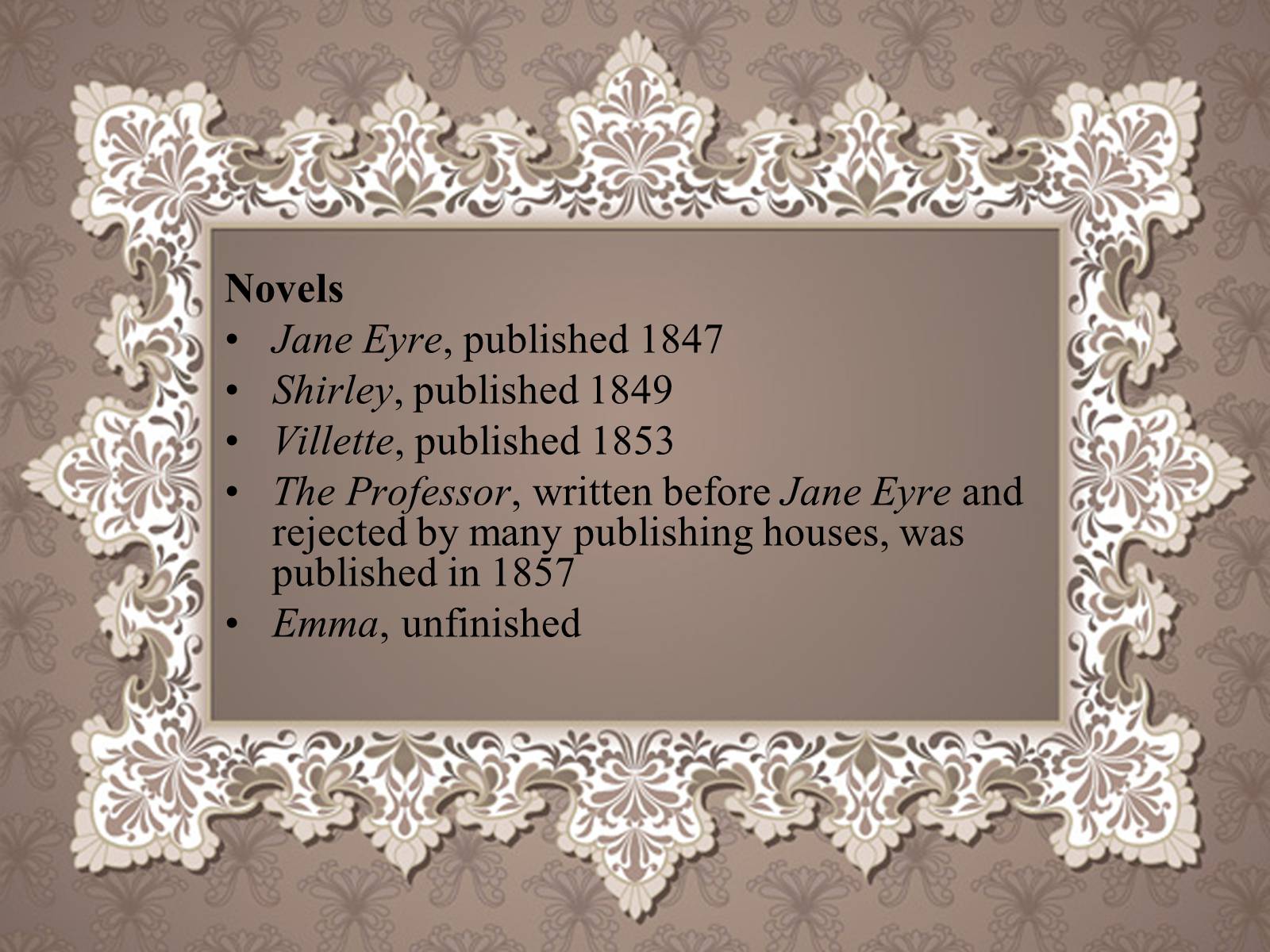 Презентація на тему «The Bronte Sisters» - Слайд #6 Презентація на тему «The Bronte Sisters» - Слайд #6