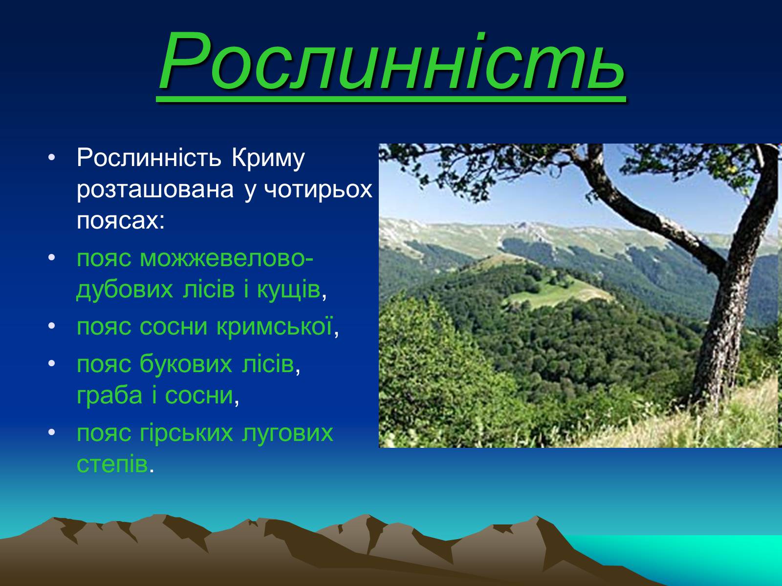 Презентація на тему «Кримські гори» (варіант 1) - Слайд #7 Презентація на тему «Кримські гори» (варіант 1) - Слайд #7