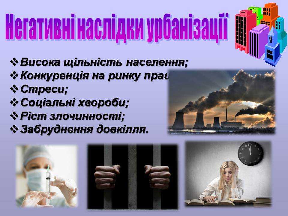 Презентація на тему «Урбанізація та її наслідки» (варіант 4) - Слайд #6 Презентація на тему «Урбанізація та її наслідки» (варіант 4) - Слайд #6