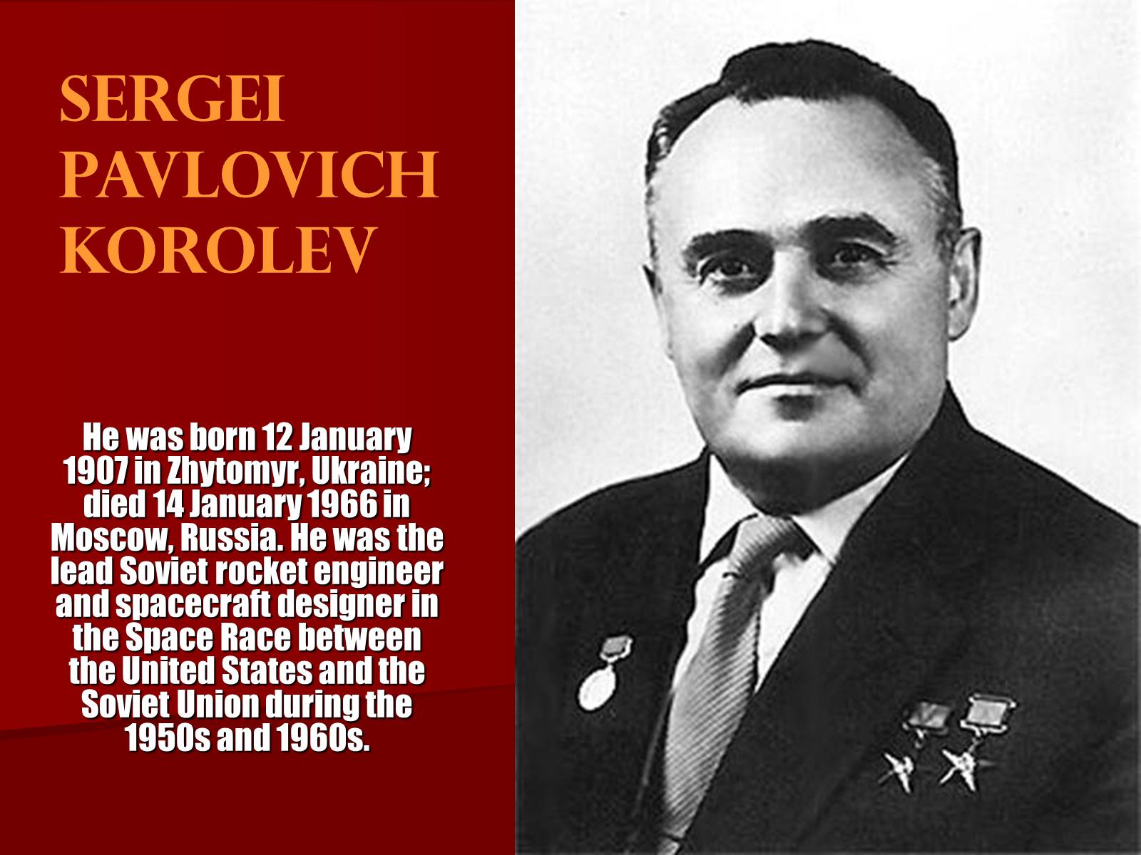 Презентація на тему «Sergei Pavlovich Korolev» - Слайд #1 Презентація на тему «Sergei Pavlovich Korolev» - Слайд #1