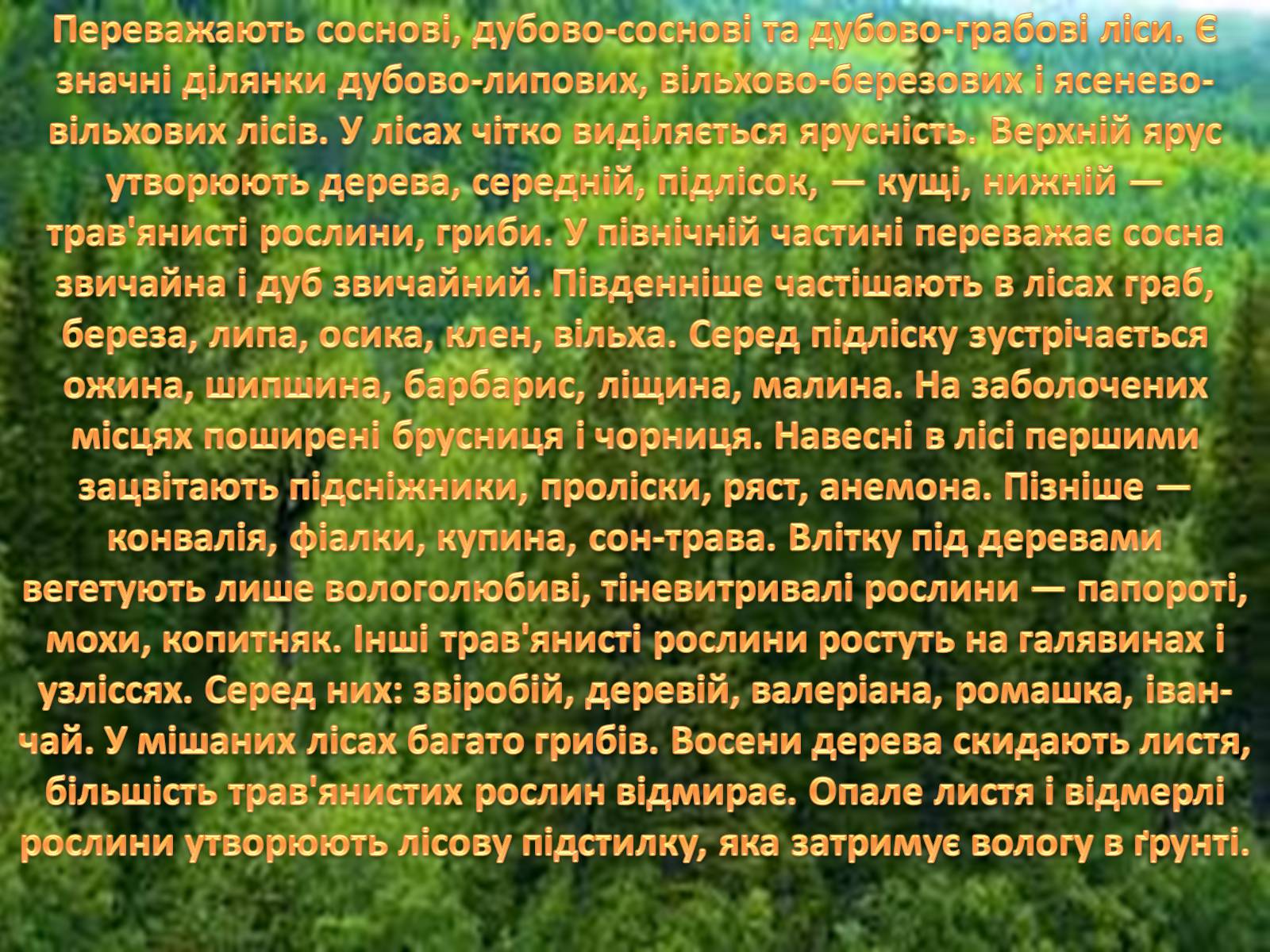 Презентація на тему «Мішані ліси» - Слайд #5 Презентація на тему «Мішані ліси» - Слайд #5