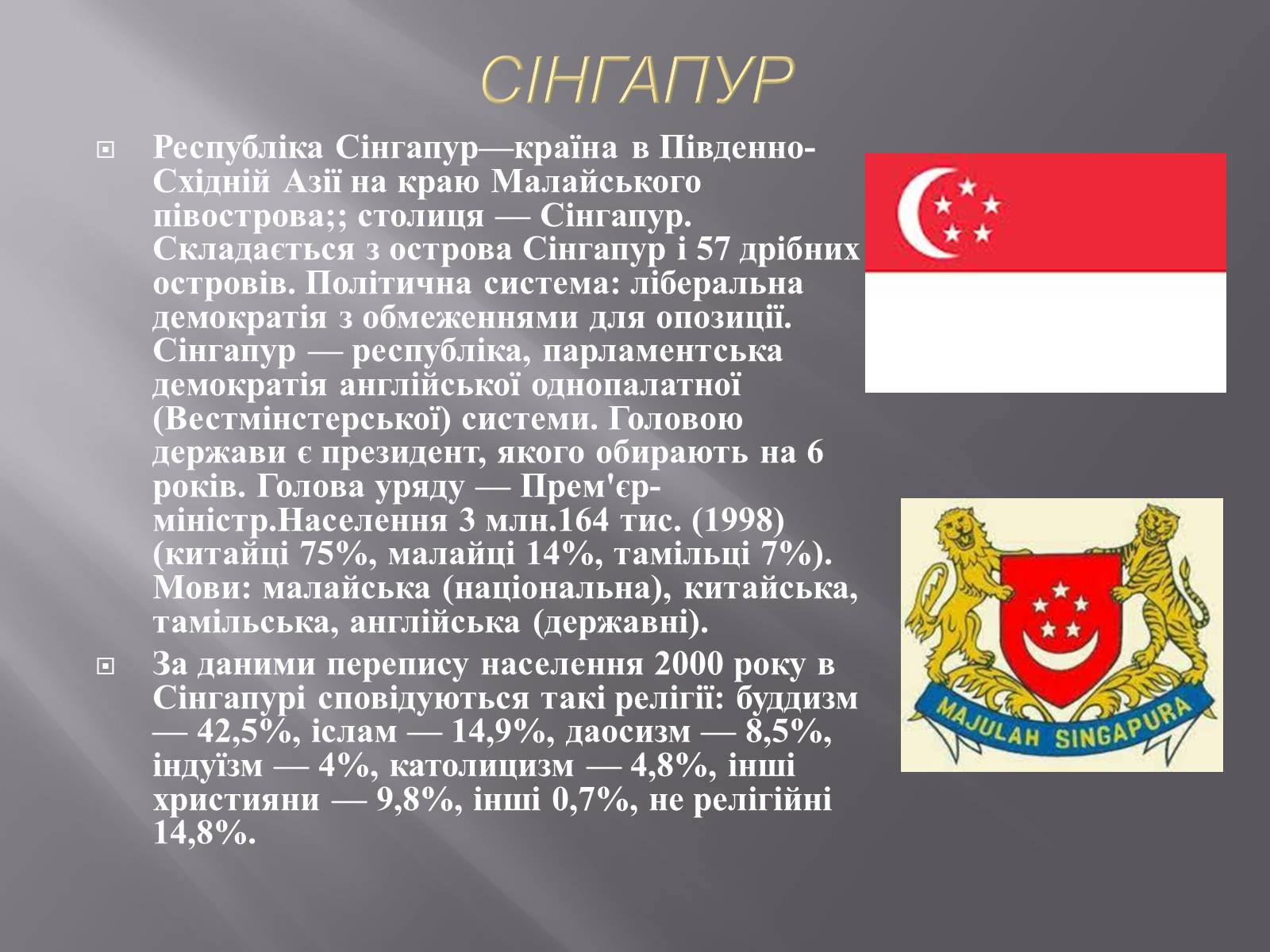 Презентація на тему «Сінгапур» (варіант 1) - Слайд #2 Презентація на тему «Сінгапур» (варіант 1) - Слайд #2