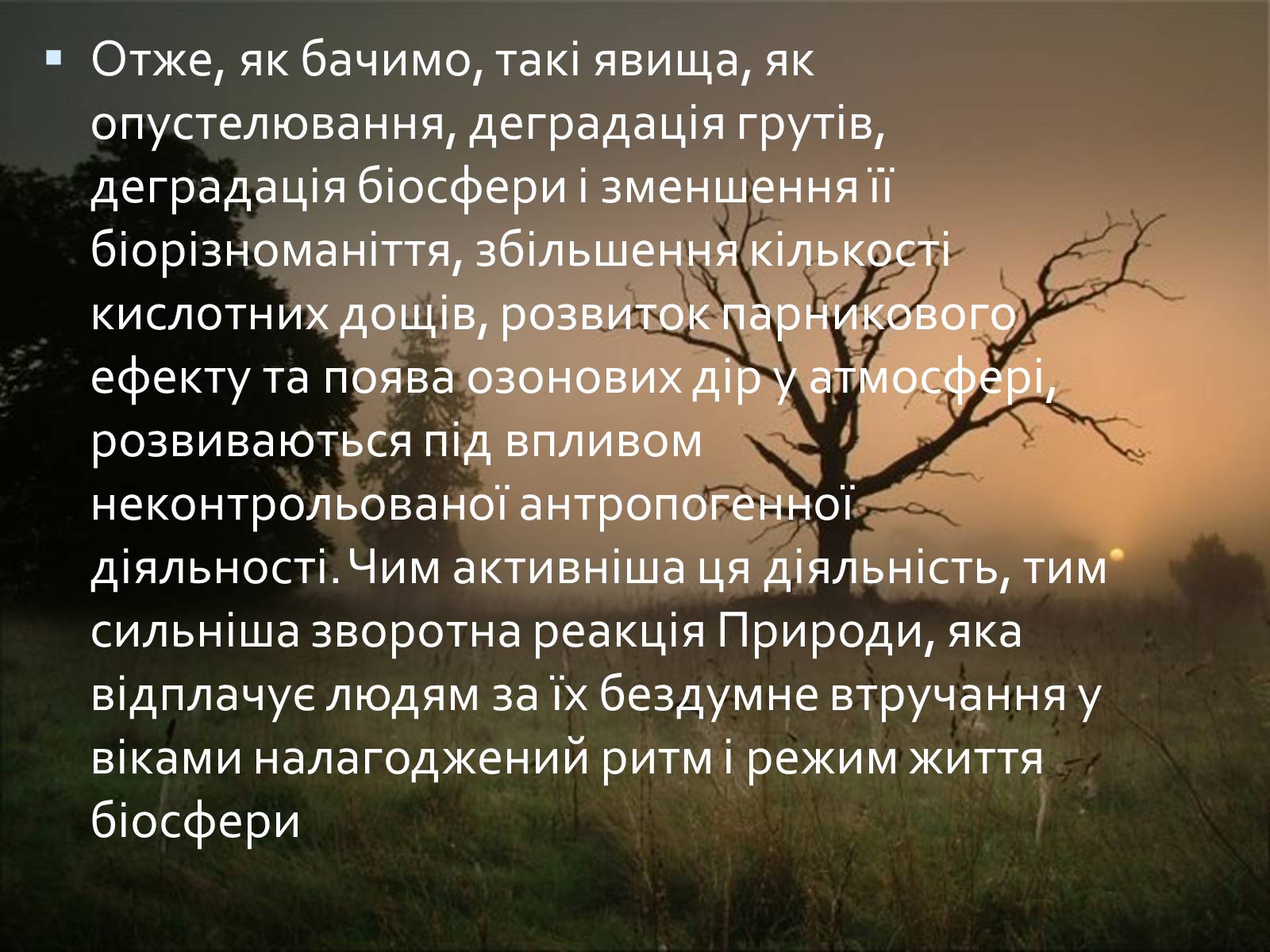 Презентація на тему «Масштаби і наслідки антропогенного впливу» - Слайд #13 Презентація на тему «Масштаби і наслідки антропогенного впливу» - Слайд #13
