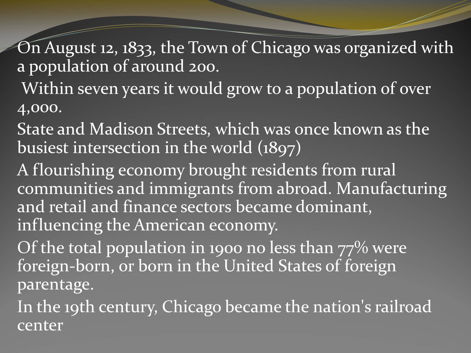 Презентація на тему «Chicago» (варіант 1) - Слайд #4 Презентація на тему «Chicago» (варіант 1) - Слайд #4