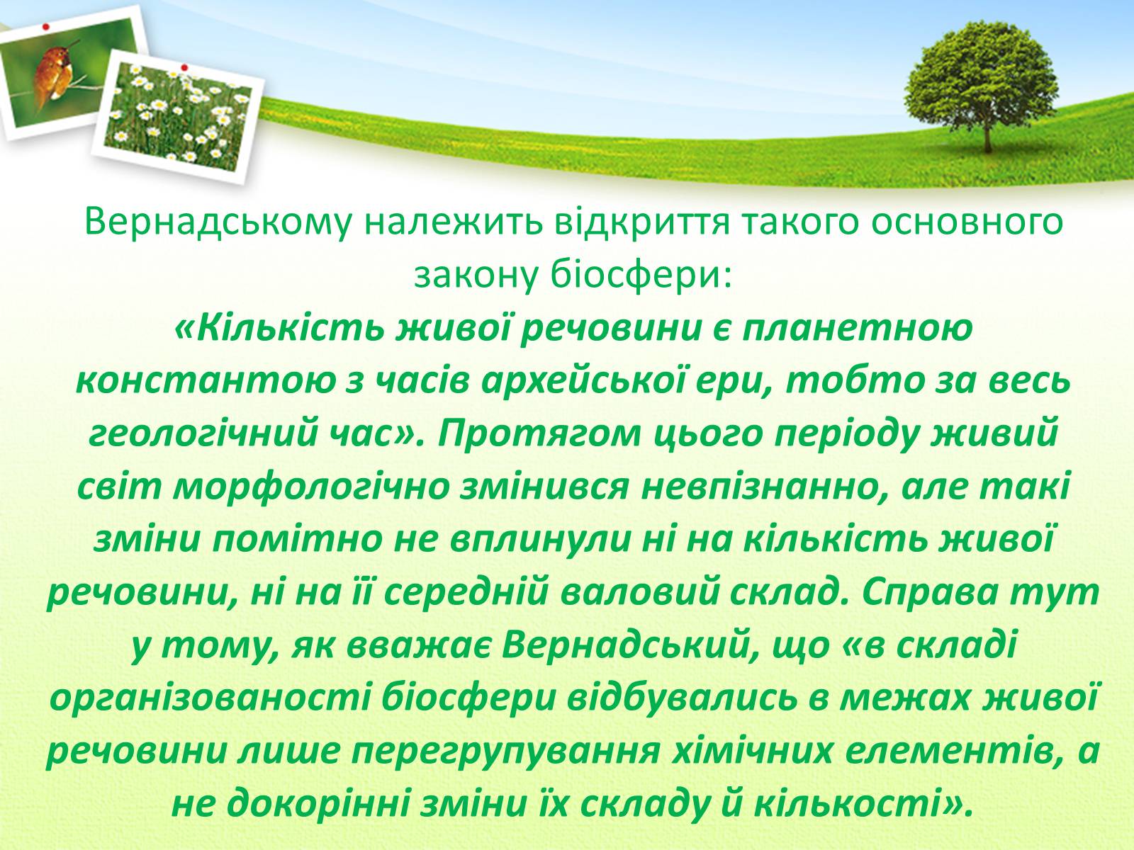 Презентація на тему «Вчення Вернадського Володимира Івановича про біосферу» - Слайд #11 Презентація на тему «Вчення Вернадського Володимира Івановича про біосферу» - Слайд #11