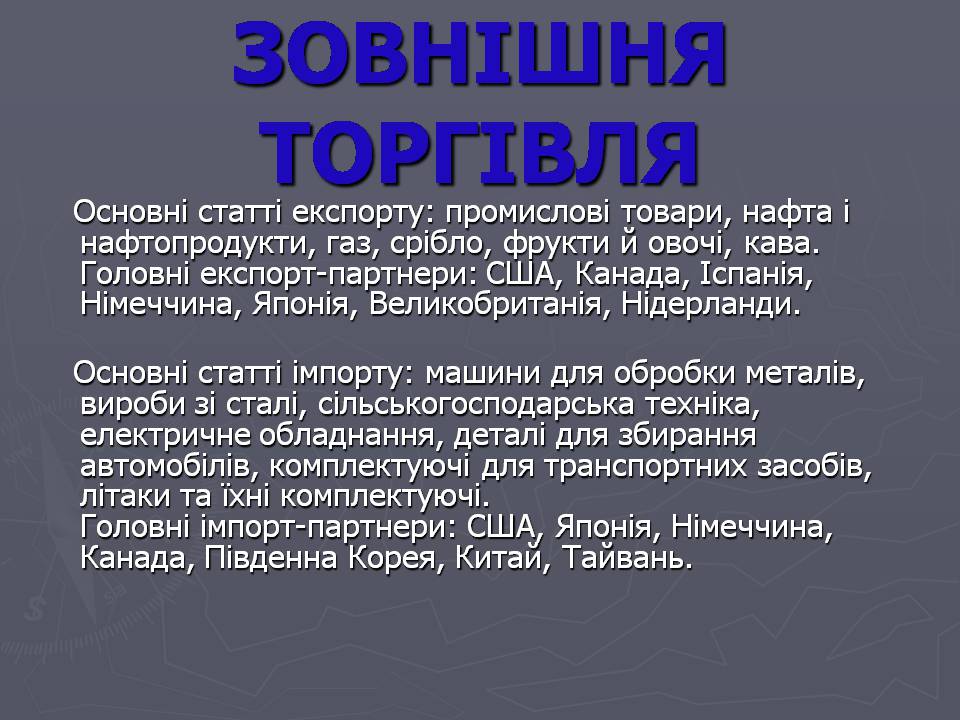 Презентація на тему «Мексика» (варіант 20) - Слайд #25 Презентація на тему «Мексика» (варіант 20) - Слайд #25