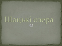 Презентація на тему «Шацькі озера»