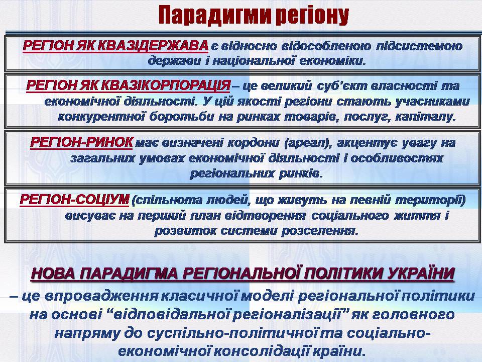 Презентація на тему «Особливості регіональної політики України на сучасному етапі» - Слайд #5 Презентація на тему «Особливості регіональної політики України на сучасному етапі» - Слайд #5