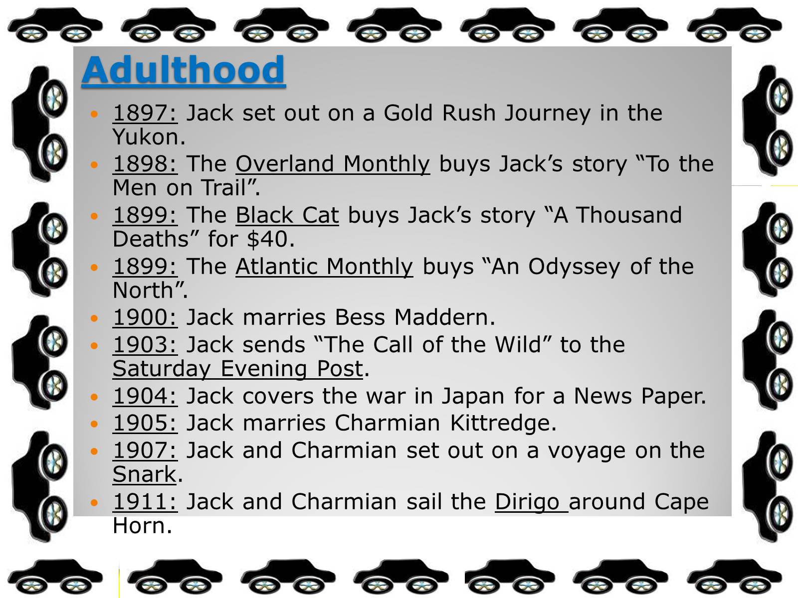 Презентація на тему «Jack London» (варіант 4) - Слайд #6 Презентація на тему «Jack London» (варіант 4) - Слайд #6