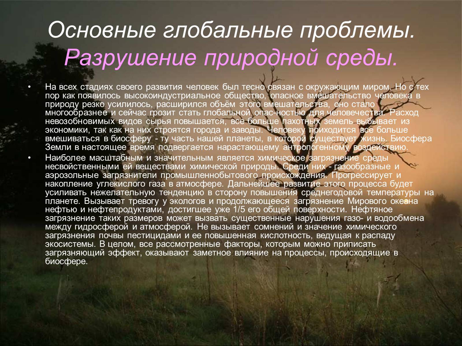 Презентація на тему «Глобальные экологические проблемы» (варіант 3) - Слайд #4 Презентація на тему «Глобальные экологические проблемы» (варіант 3) - Слайд #4