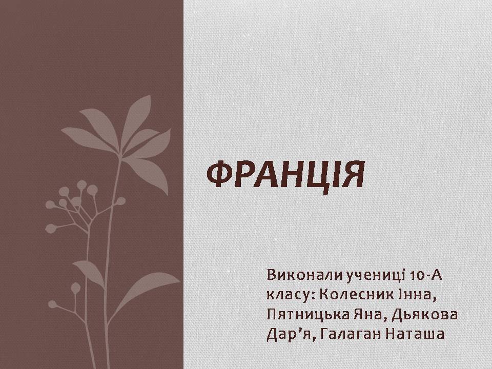 Презентація на тему «Франція» (варіант 38) - Слайд #1 Презентація на тему «Франція» (варіант 38) - Слайд #1