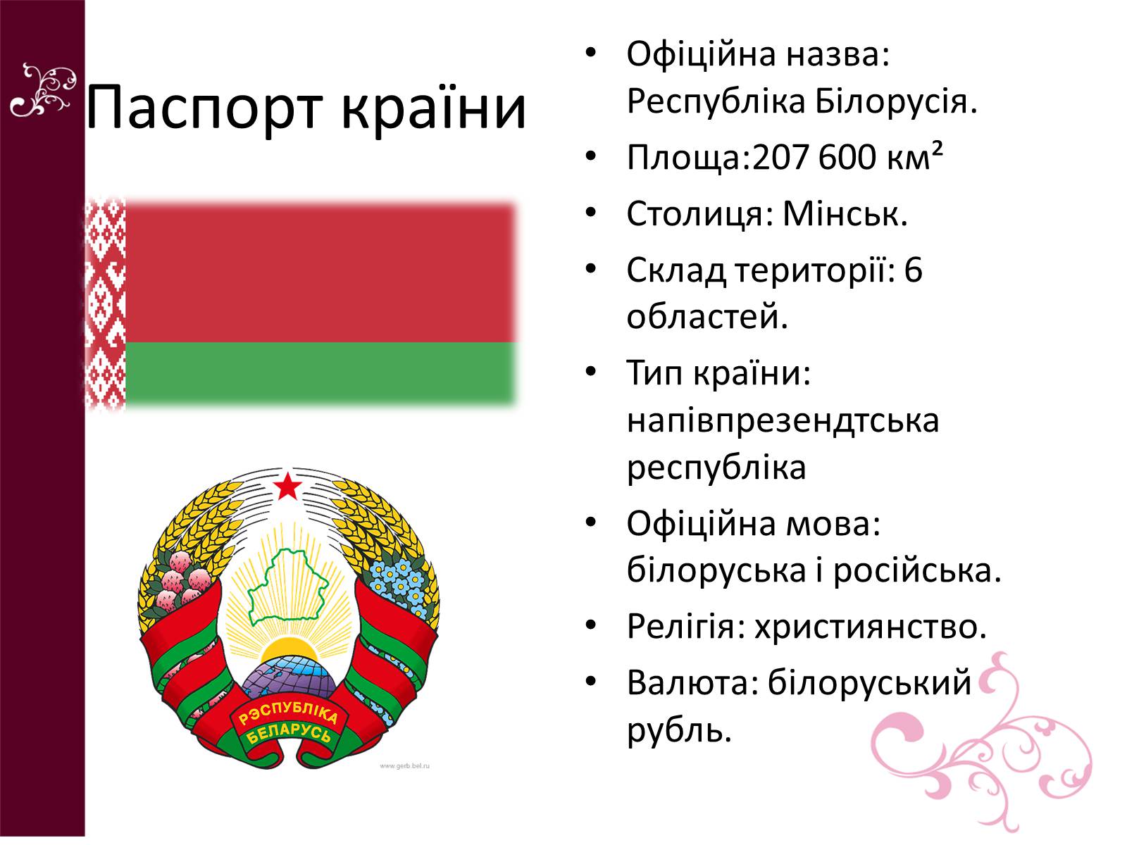 Презентація на тему «Республіка Білорусь» (варіант 4) - Слайд #2 Презентація на тему «Республіка Білорусь» (варіант 4) - Слайд #2