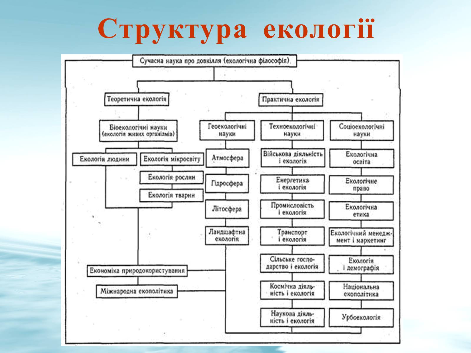 Презентація на тему «Структура сучасної екології та її місце в системі наук» (варіант 3) - Слайд #4 Презентація на тему «Структура сучасної екології та її місце в системі наук» (варіант 3) - Слайд #4