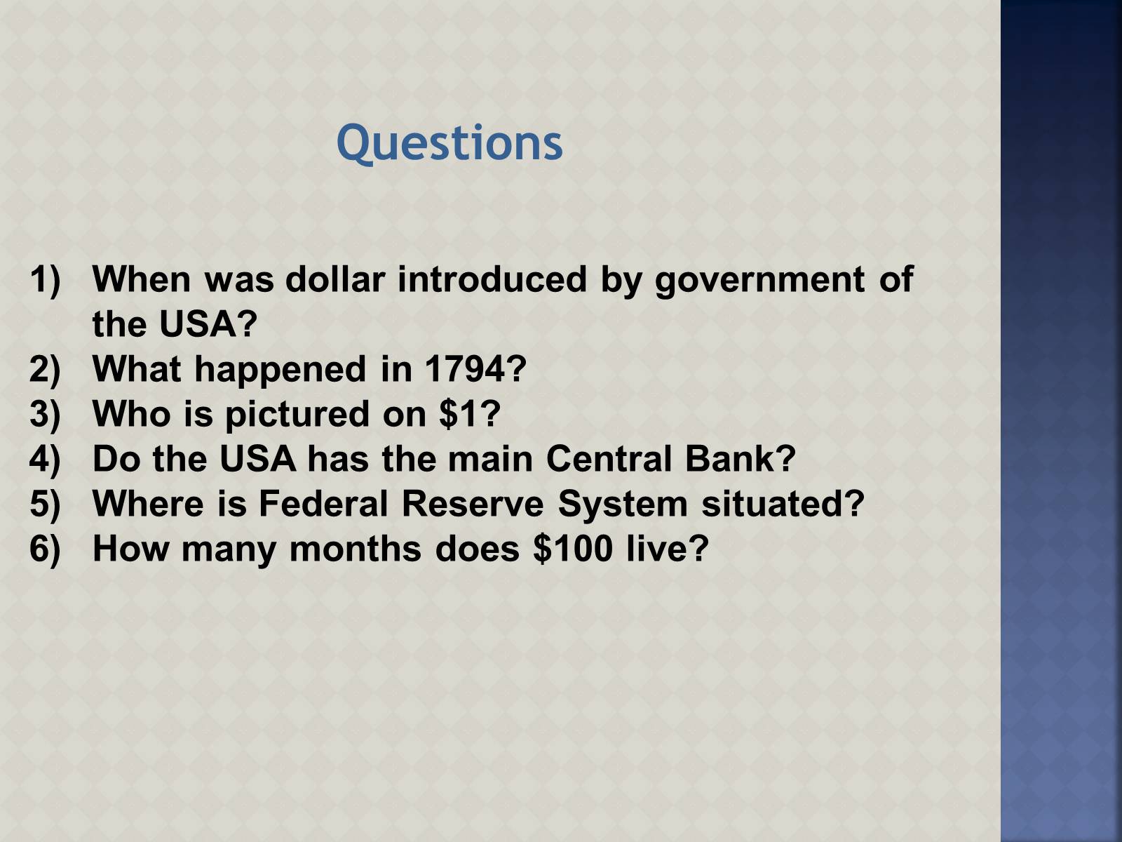 Презентація на тему «USA Dollar» - Слайд #25 Презентація на тему «USA Dollar» - Слайд #25