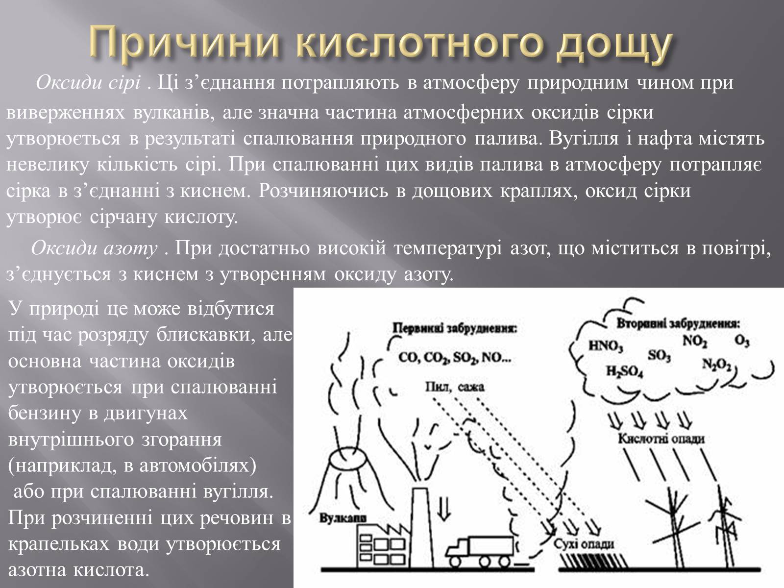 Презентація на тему «Кислотні дощі» (варіант 2) - Слайд #4 Презентація на тему «Кислотні дощі» (варіант 2) - Слайд #4