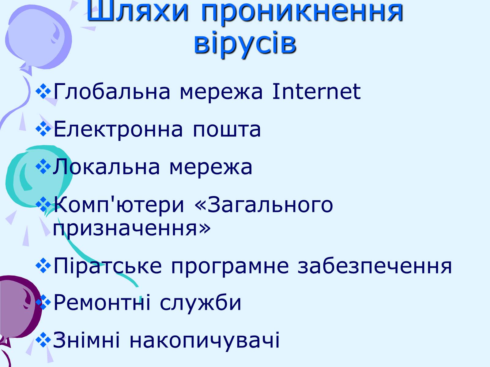 Презентація на тему «Комп’ютерні віруси та антивірусний захист» - Слайд #25 Презентація на тему «Комп’ютерні віруси та антивірусний захист» - Слайд #25