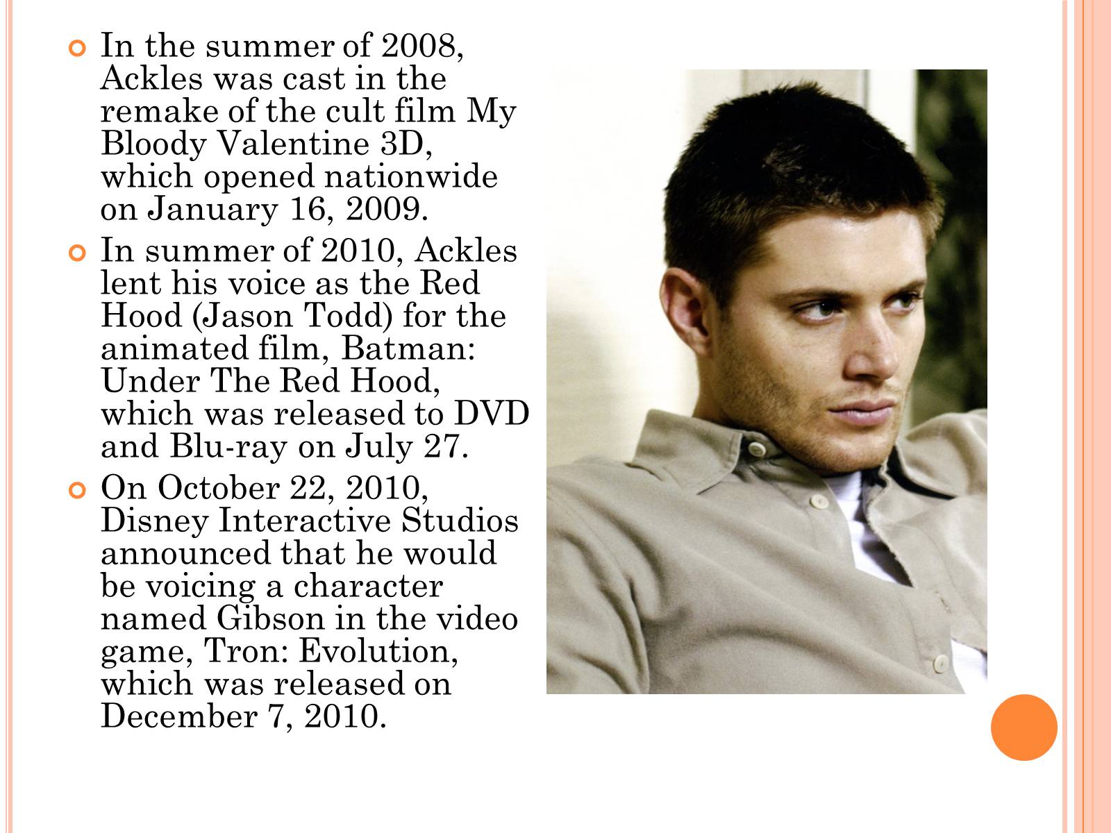 Презентація на тему «Jensen Ackles» - Слайд #10 Презентація на тему «Jensen Ackles» - Слайд #10
