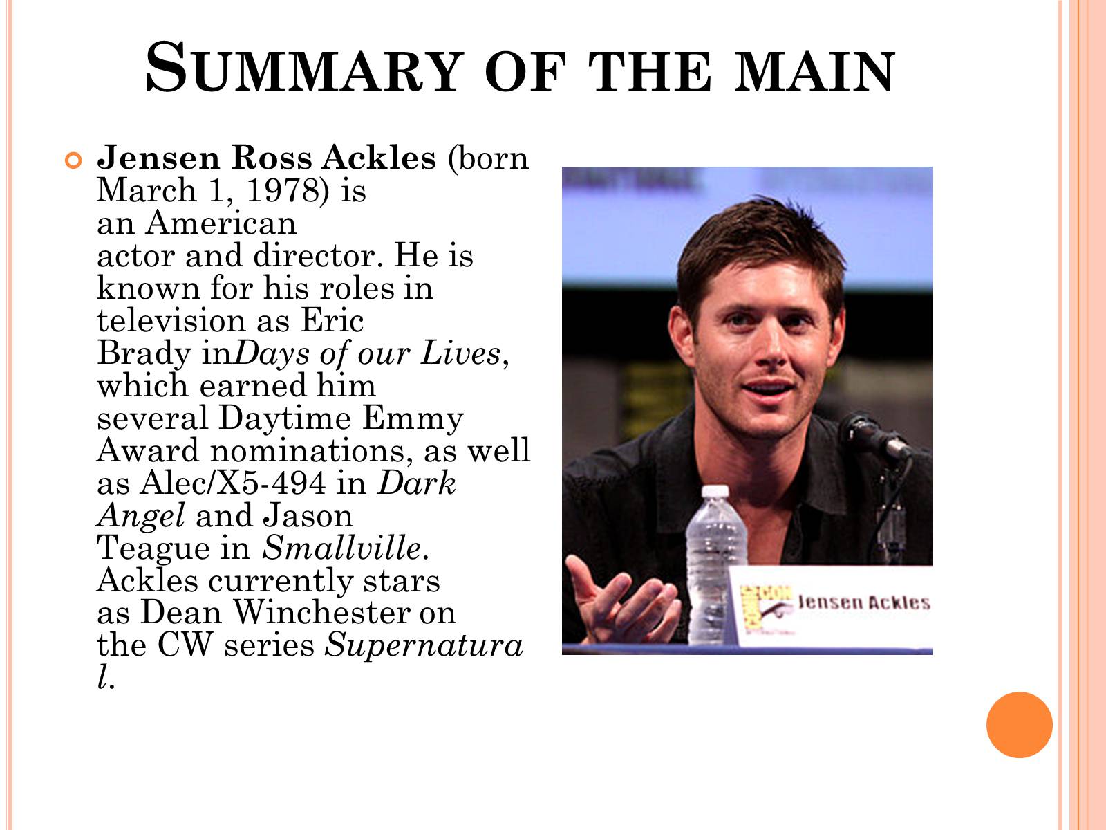 Презентація на тему «Jensen Ackles» - Слайд #2 Презентація на тему «Jensen Ackles» - Слайд #2
