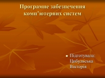 Презентація на тему «Програмне забезпечення комп&#8217;ютерних систем»