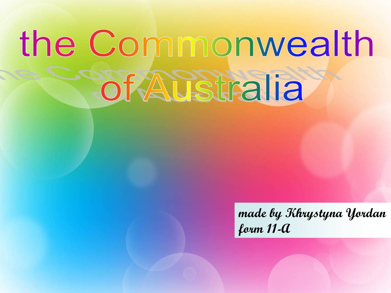 Презентація на тему «the Commonwealth of Australia» - Слайд #1 Презентація на тему «the Commonwealth of Australia» - Слайд #1