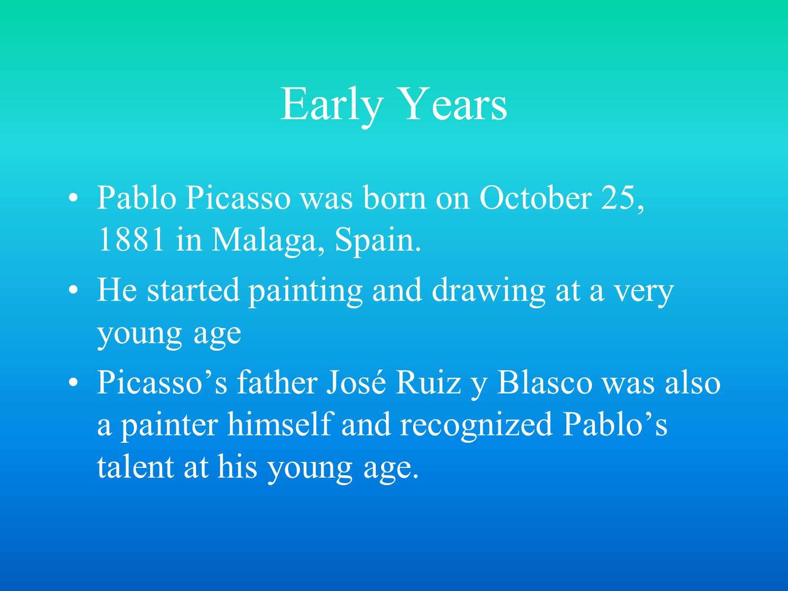 Презентація на тему «Pablo Picasso» (варіант 2) - Слайд #2 Презентація на тему «Pablo Picasso» (варіант 2) - Слайд #2