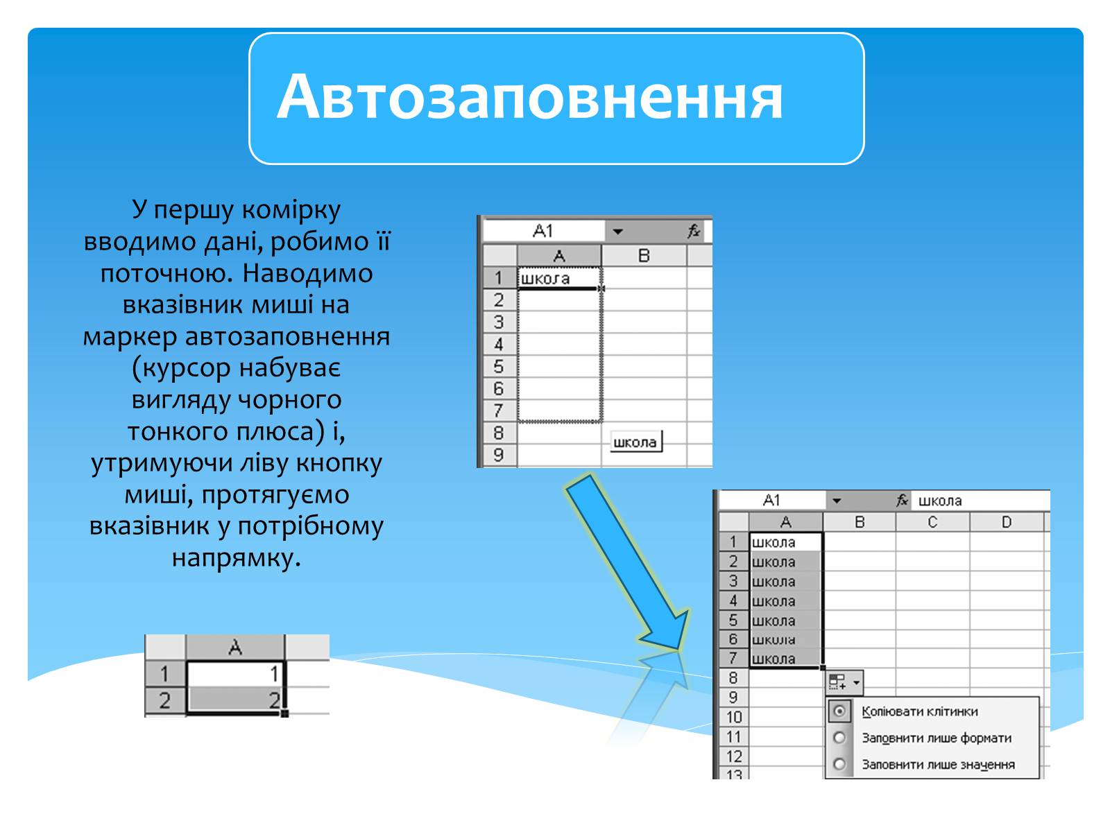Презентація на тему «Електронні таблиці MS Excel» (варіант 1) - Слайд #19 Презентація на тему «Електронні таблиці MS Excel» (варіант 1) - Слайд #19